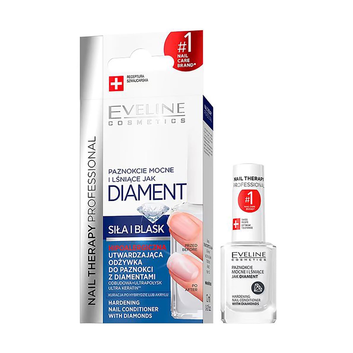Зміцнювальний засіб для нігтів з діамантами Eveline Cosmetics Nail Therapy Professional, 12 мл